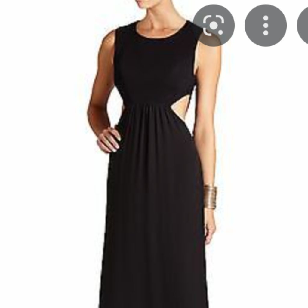 Bcbg Maxazria Floor-Length Black Dress With Cut-Out Back